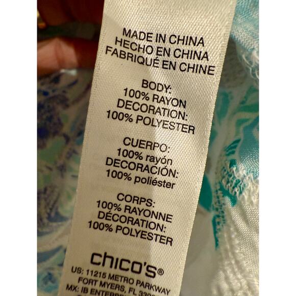 Chicos NEW White Open Floral Lightweight Cardigan Size Large - Picture 10 of 12